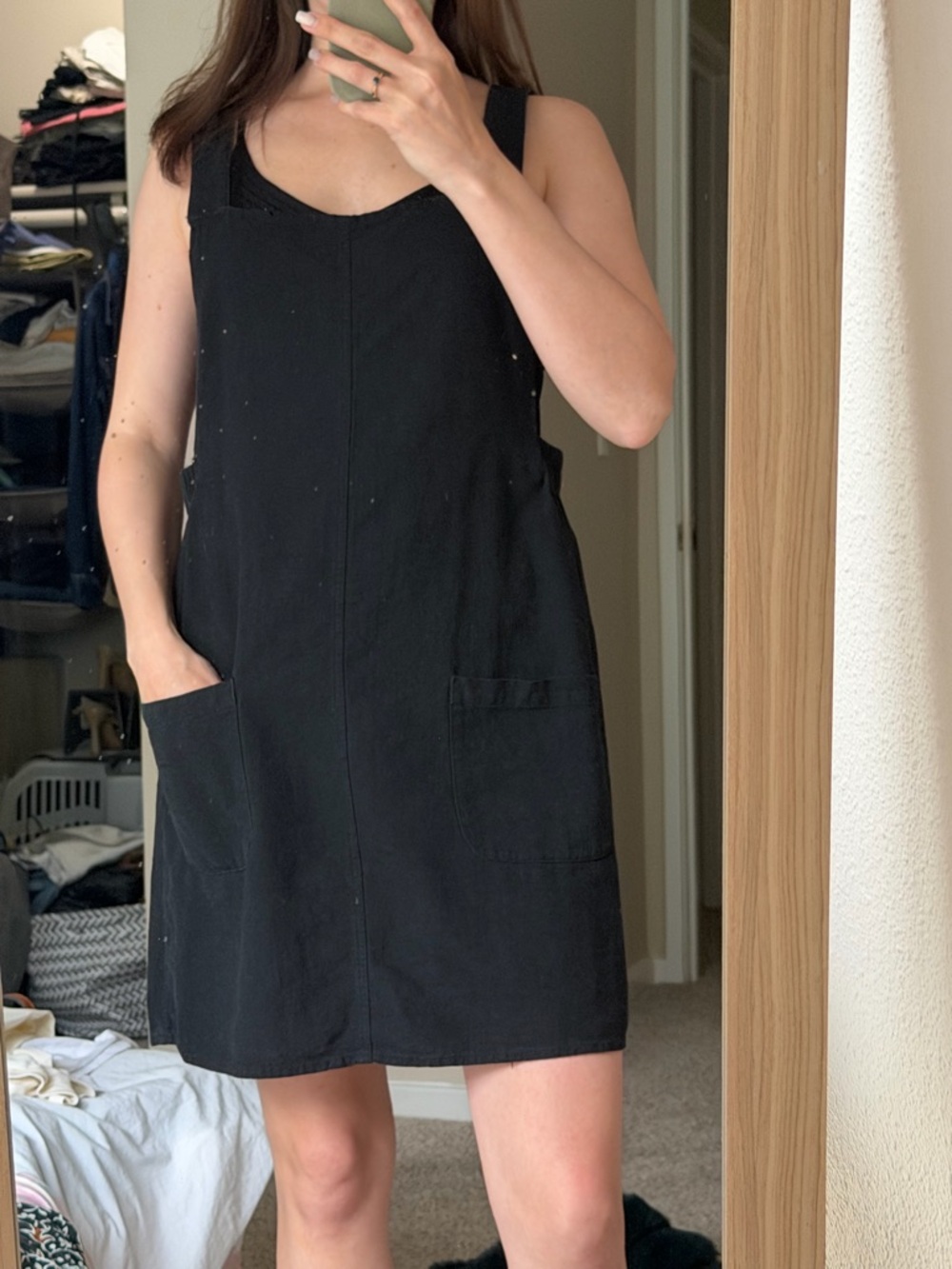 Rhythm Black Sleeveless Pocket Shift Dress